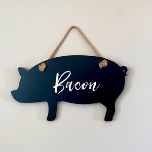 Pier 1 Pig Shaped Chalkboard “Bacon” Wall Art